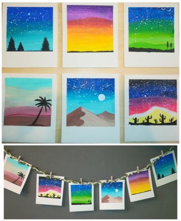 Полароидные пейзажи акварелью