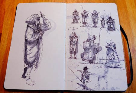 Наброски в скетчбуке