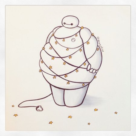 Новогодние скетчи маркерами