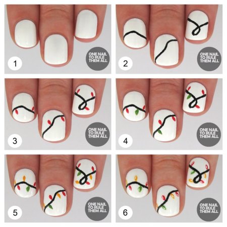 Вензеля на ногтях пошагово