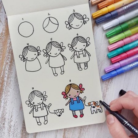 Рисунки маркерами для скетчинга Кактус