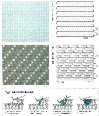 Вязание крючком схемы простых узоров ажурные