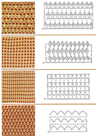 Рельефная вязка крючком схемы и описание