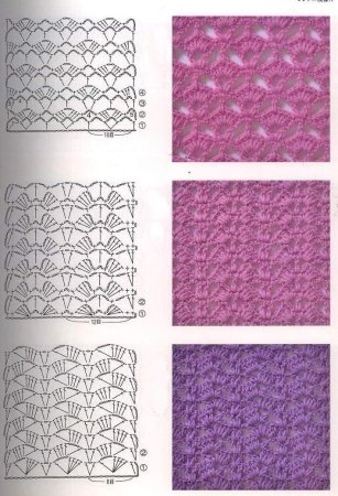 Простые ажуры крючком схемы