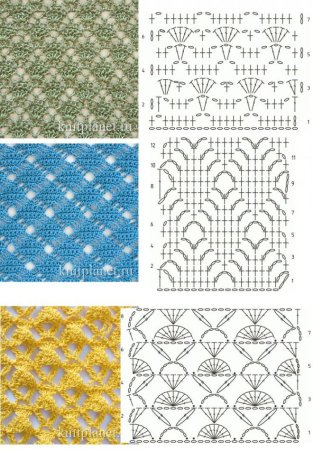 Вязание крючком схемы плотных узоров
