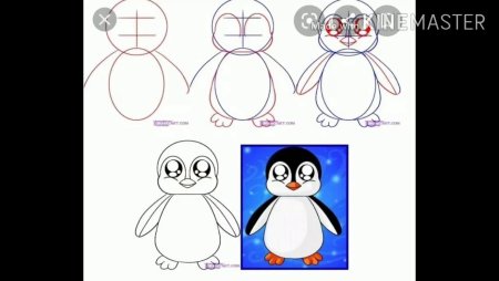 Рисунок пингвина для срисовки