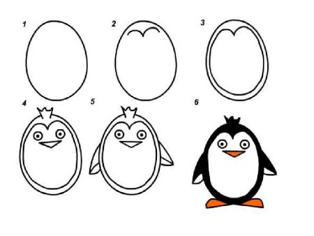 Как нарисовать милого пингвина карандашами и красками — 5 мастер-классов для начинающих