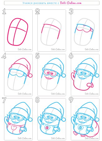 Рисунок на новый год пошагово