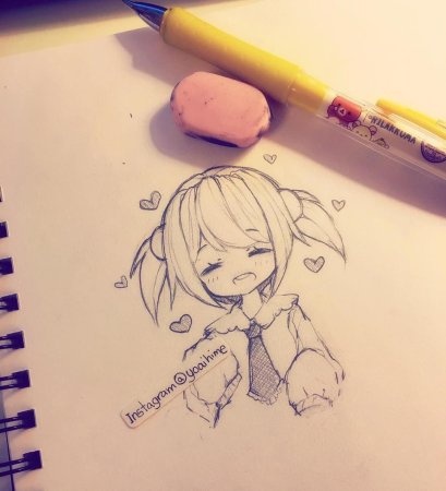 Аниме рисунки для скетчбука лёгкие