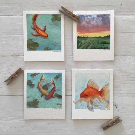 Рисунки полароиды легкие фломастерами