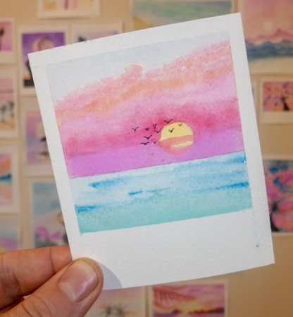 Полароидные снимки акварелью