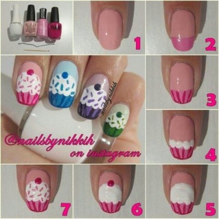 Рисунки на ногтях пошагово