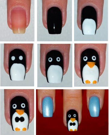 Маникюр на новый год для начинающих пошагово