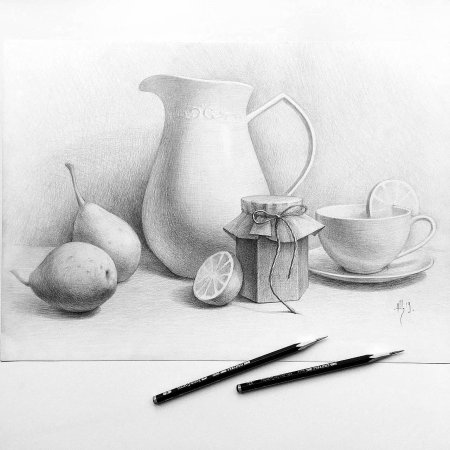 Натюрморт карандашом легкий