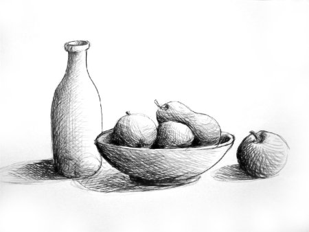 Натюрморт карандашом легкий