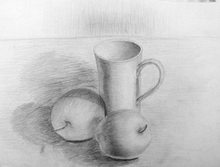 Наброски натюрмортов карандашом