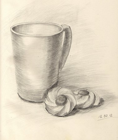 Поэтапное рисование натюрморта карандашом