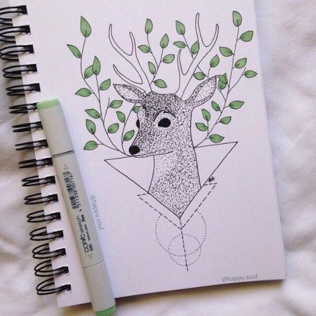 Рисунки в скетчбуке легкие