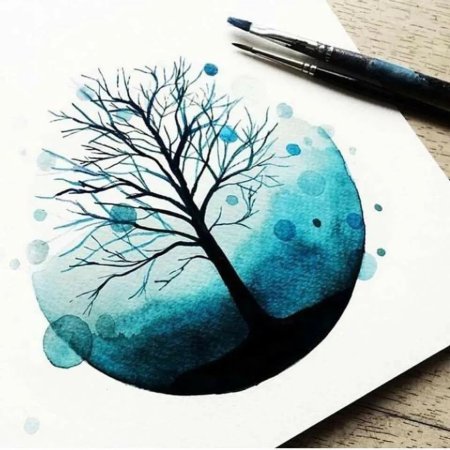 Рисунки акварелью лёгкие