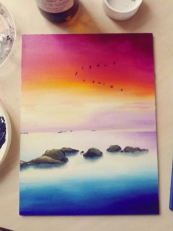 Поэтапное рисование акварелью