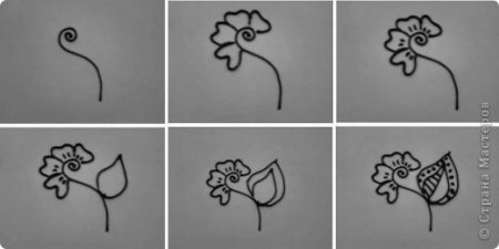 Рисунок хной простой красивый