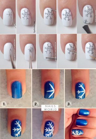 Новогодние узоры на ногтях для начинающих