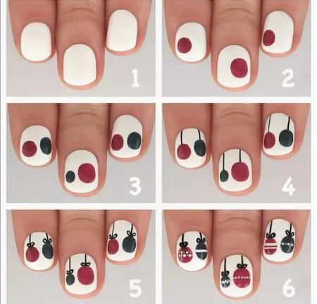 Идеи новогоднего маникюра пошагово