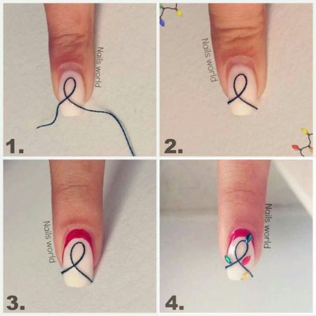 Простой рисунок на ногтях самой себе