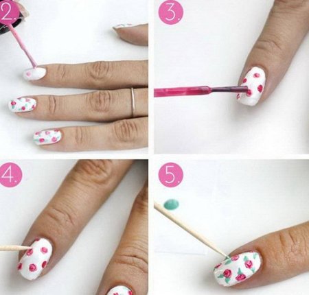 Рисунки на ногтях легкие