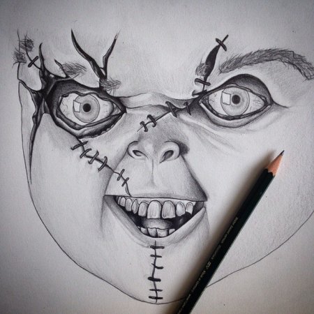 Страшные но легкие рисунки