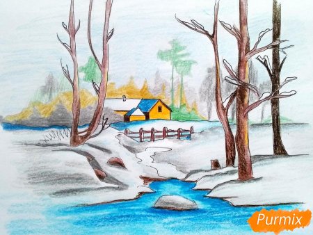 Рисование с детьми зима