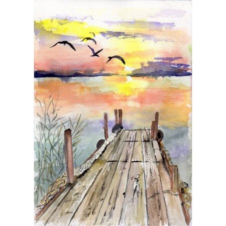 Пейзаж акварелью для начинающих