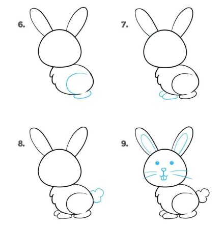Рисование зайца пошагово