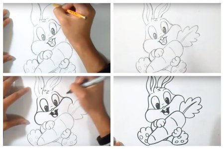 Поэтапное рисование кролика