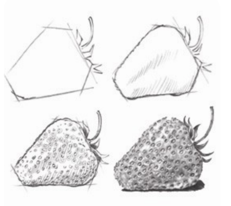 Схема рисования овощей и фруктов