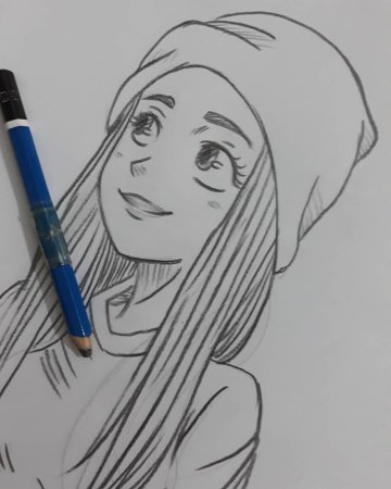 Рисунок девушки карандашом
