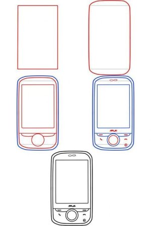 Поэтапное рисование телефона
