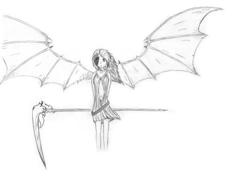 Демон карандашом для срисовки