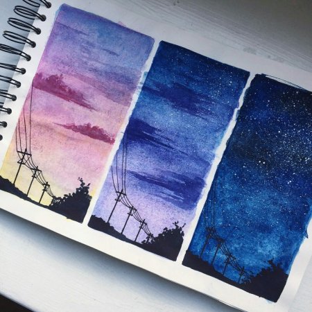 Рисование акварельными карандашами