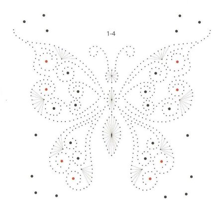 Вышивка по точкам бабочка