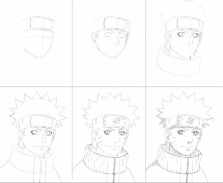 Наруто рисунок пошагово