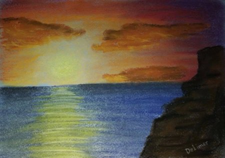 Пейзаж мелками