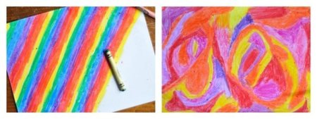 Рисование мелками на листе