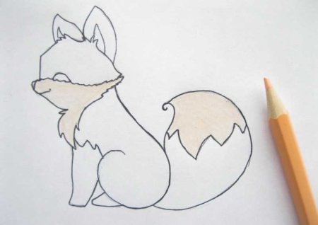 Лиса рисунок карандашом для срисовки