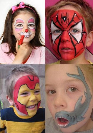 Аквагрим гуашью на лице