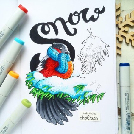 Рисунки спиртовыми маркерами