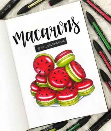 Скетч фуд маркерами