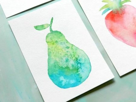Рисование акварелью фрукты