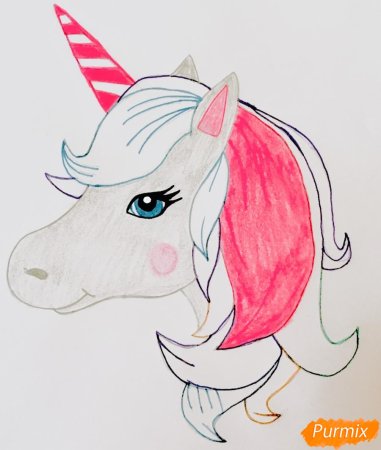 Схема рисования единорога для детей