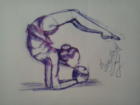 Нарисовать гимнастку карандашом
